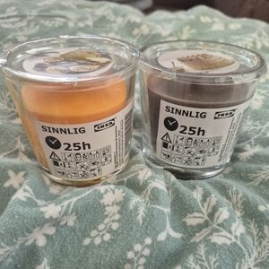 2 IKEA sinnlig candles, Tropical pineapple 🍍 & chocolate cake, yummy!
